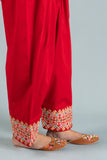 Ethnic Shalwar in Red coloured Cambric fabric 3