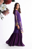 Mughal Purple 1 in Purple coloured Pak Chiffon fabric 2