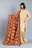 Darbar Shawl in Multi coloured Pak Raw Silk fabric
