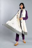 Kanta Stitch 1 in Off White coloured Lawn Karandi fabric 2