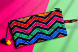 Zig Zag Pouch in Multi coloured Cambric fabric 2
