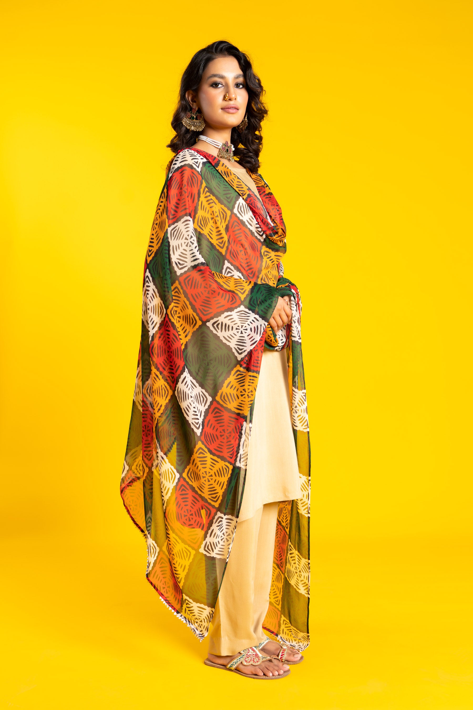 Big Ralli in Multi coloured Pak Chiffon Printed fabric 2