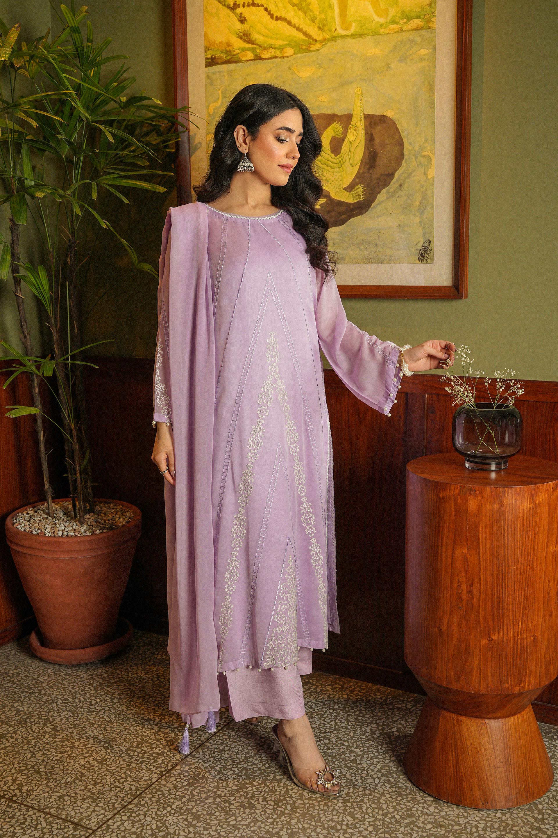 Lilacs: 2 Piece Suit in Lilac Chiffon (FP0006)