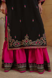 Kashmiri Paisley 1: 1 Piece Top in Black Raw Silk (FR0960)