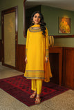 Usher E Noor: 2 Piece Set in Yellow Printed Chiffon (FR0961)