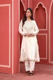 Sparkling White: 2 Piece Suit in Off White Raw Silk (FR0966)