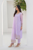 Rivayat E Bahar: 3 Piece Suit Suit in Lilac Chiffon (FP0001)