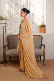 Golden Hour: 3 Piece Suit Suit in Beige Chiffon (FR0985)