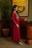 Jhumka Frock: 1 Piece Frock in Red Chiffon (FR0986)