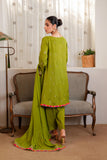 Husn: 3 Piece Suit Suit in Mehdi green Raw Silk (FR0997)