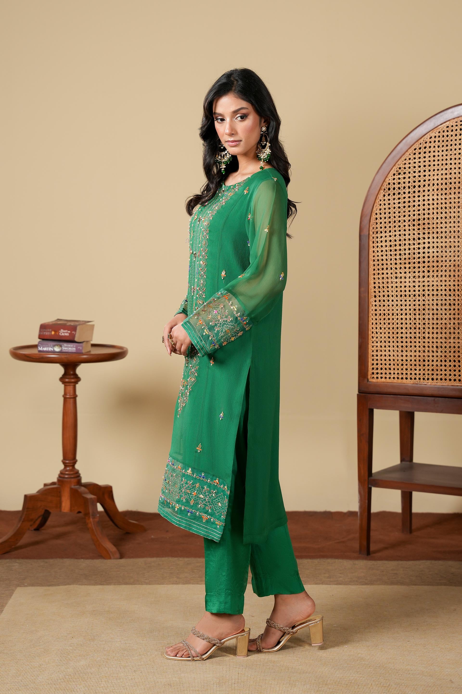2 Piece Chiffon Suit (FR1049)