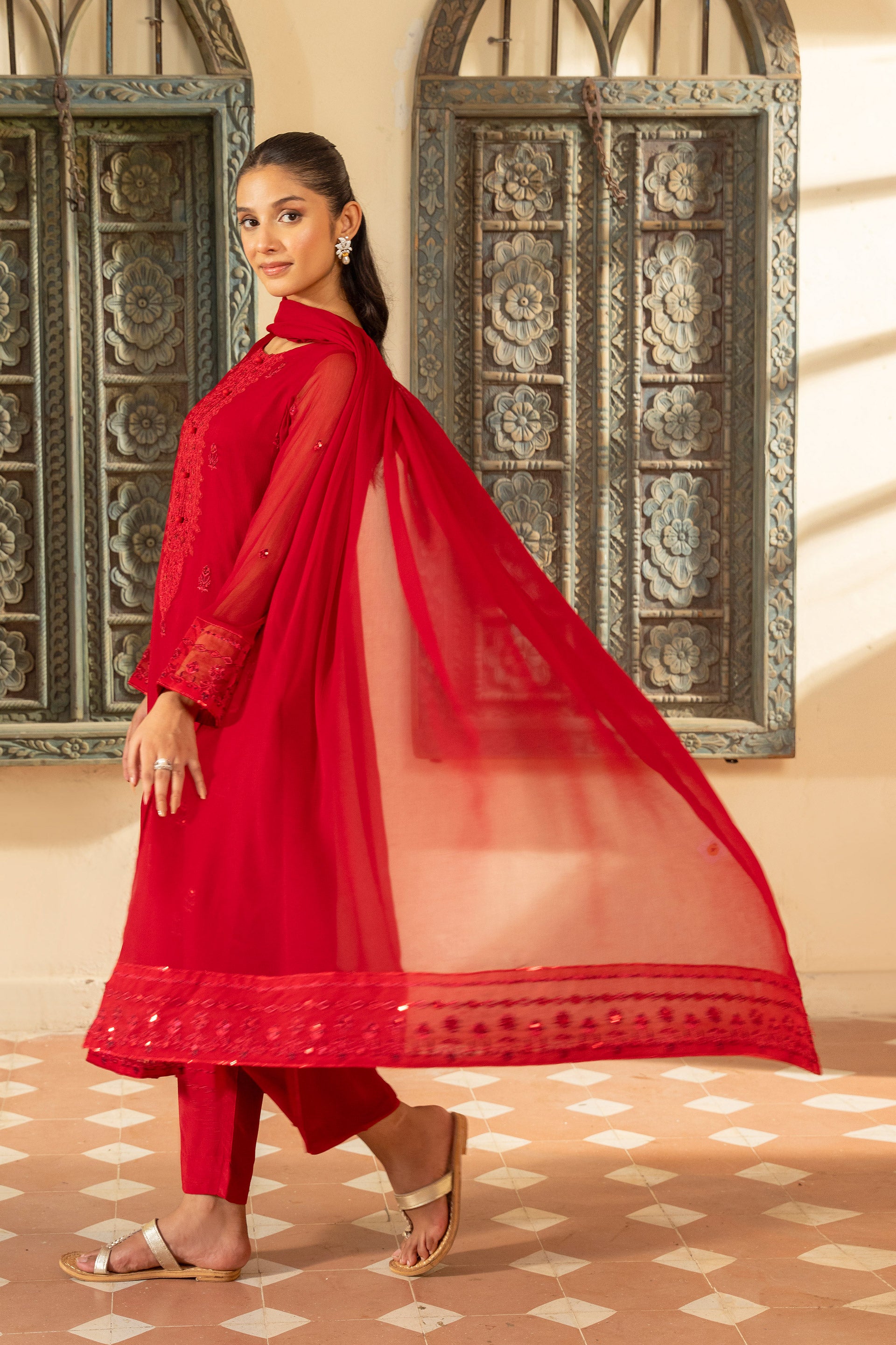 3 Piece Suit Chiffon Suit (FR1064)