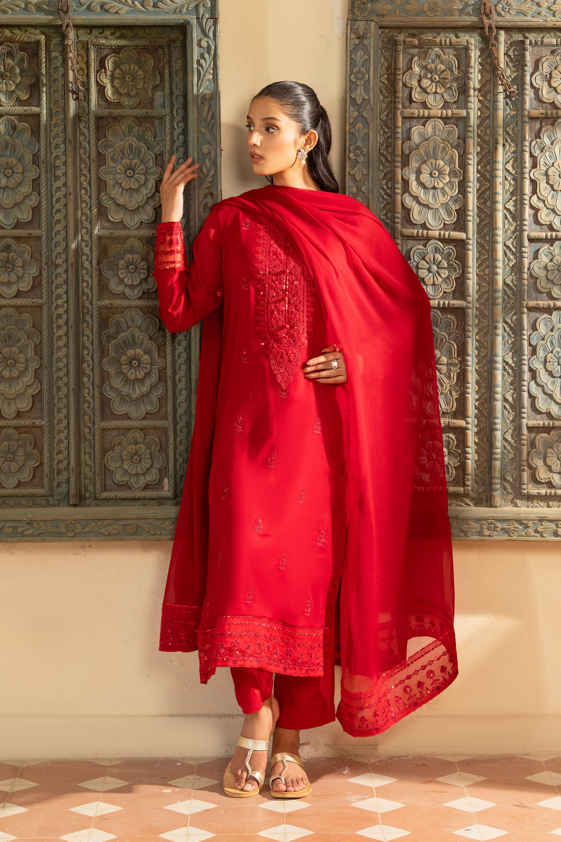3 Piece Suit Chiffon Suit (FR1064)