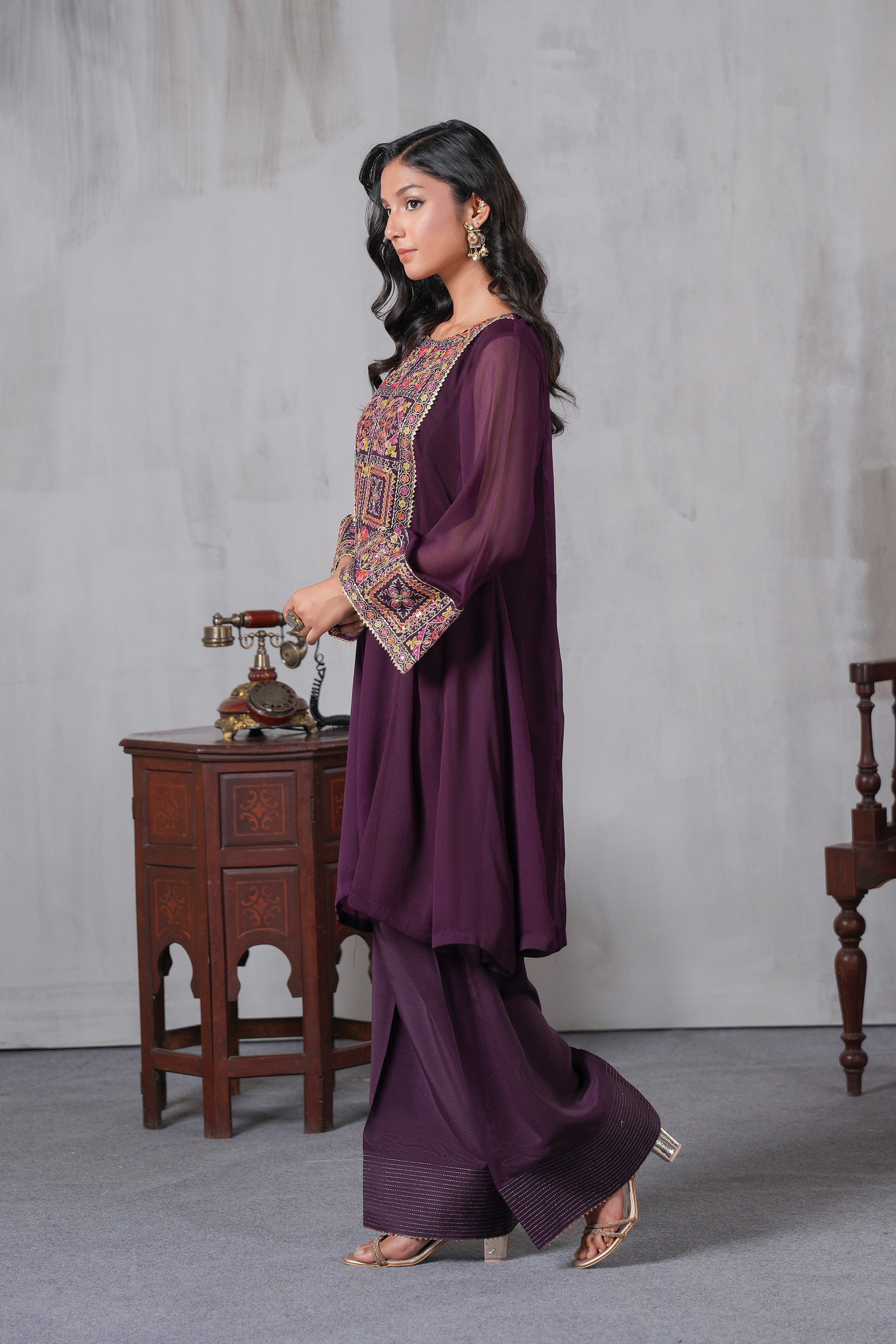 2 Piece Chiffon Suit (FR1070)