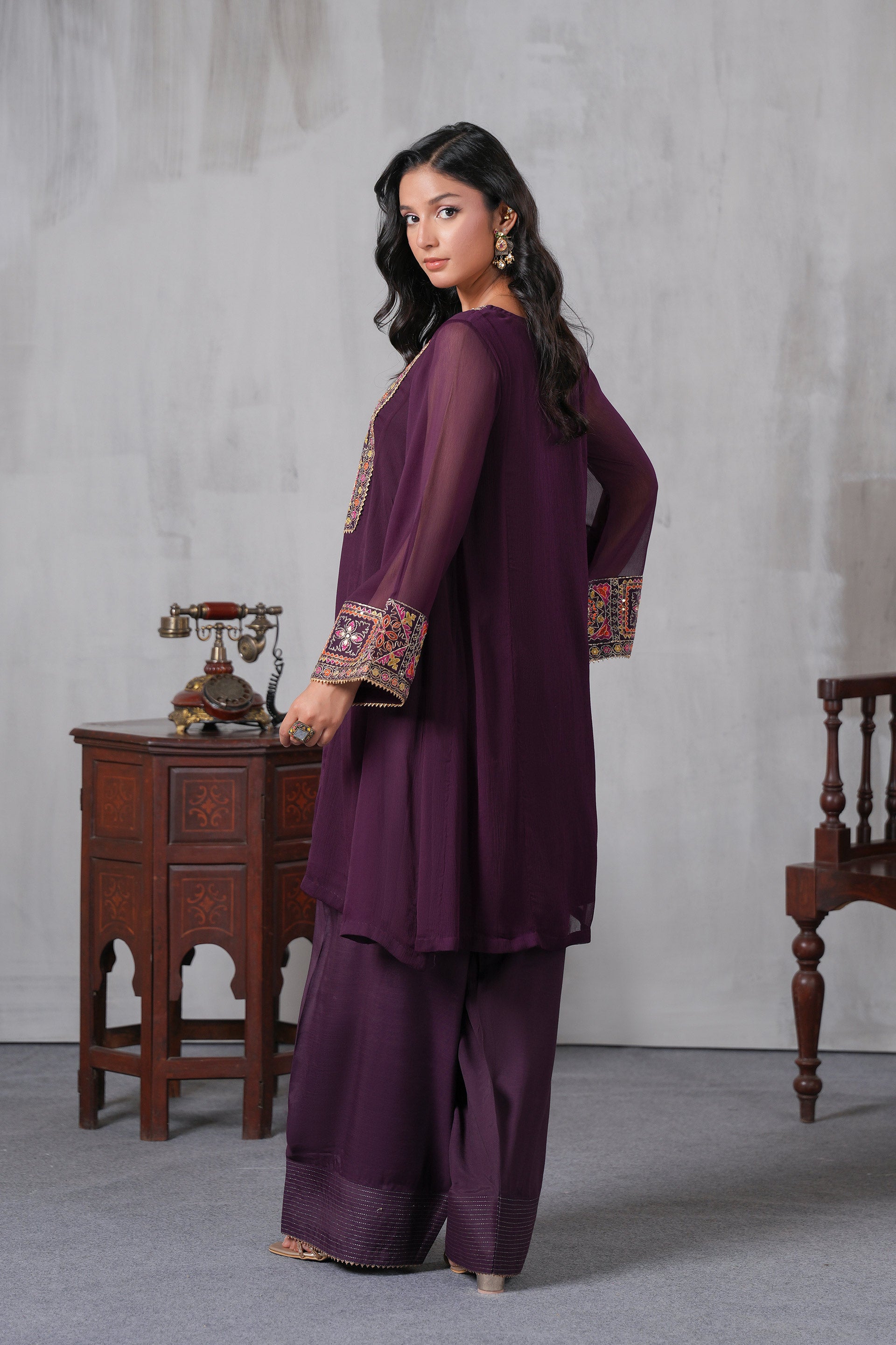 2 Piece Chiffon Suit (FR1070)