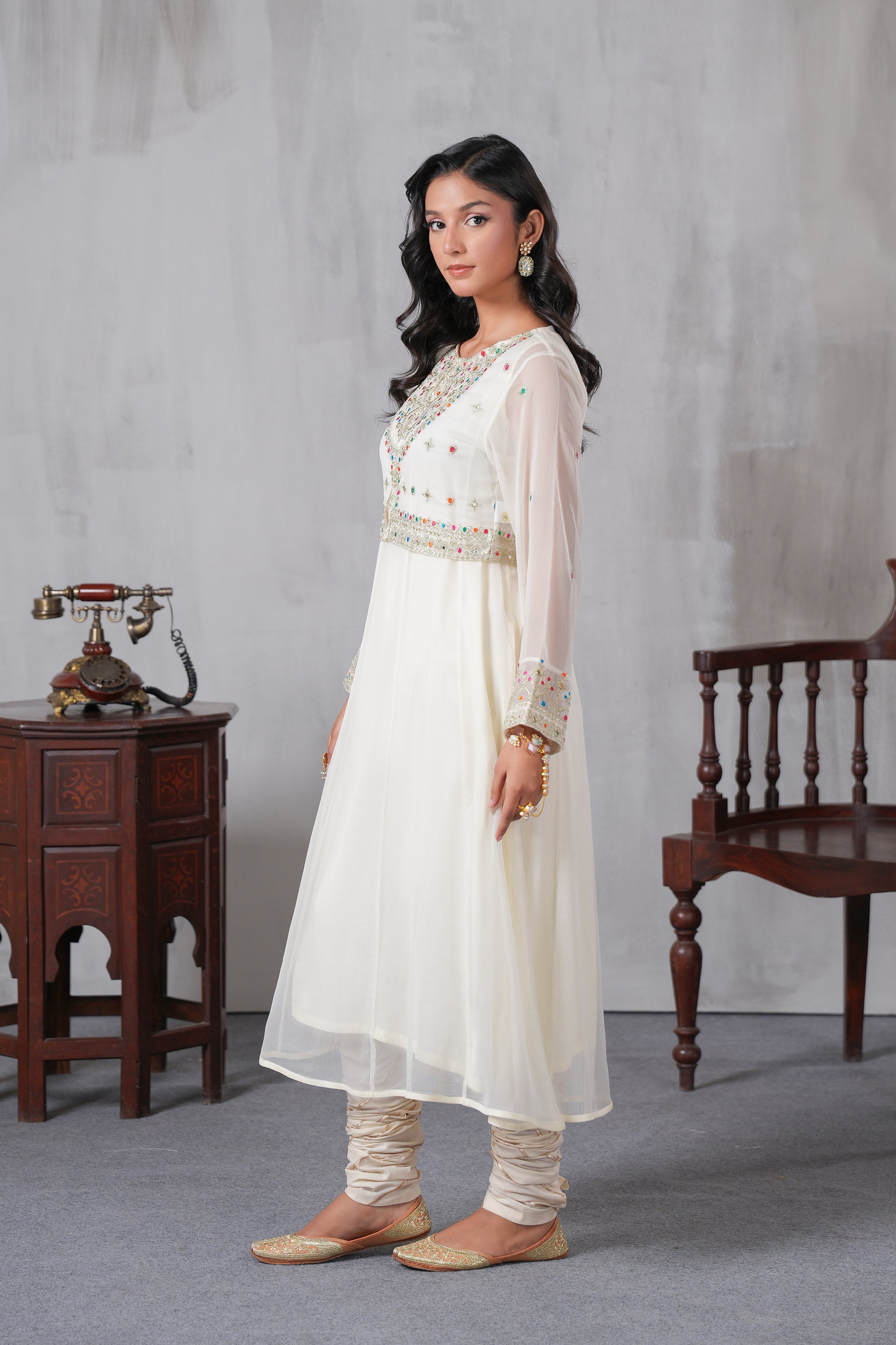2 Piece Chiffon Frock (FR1073)