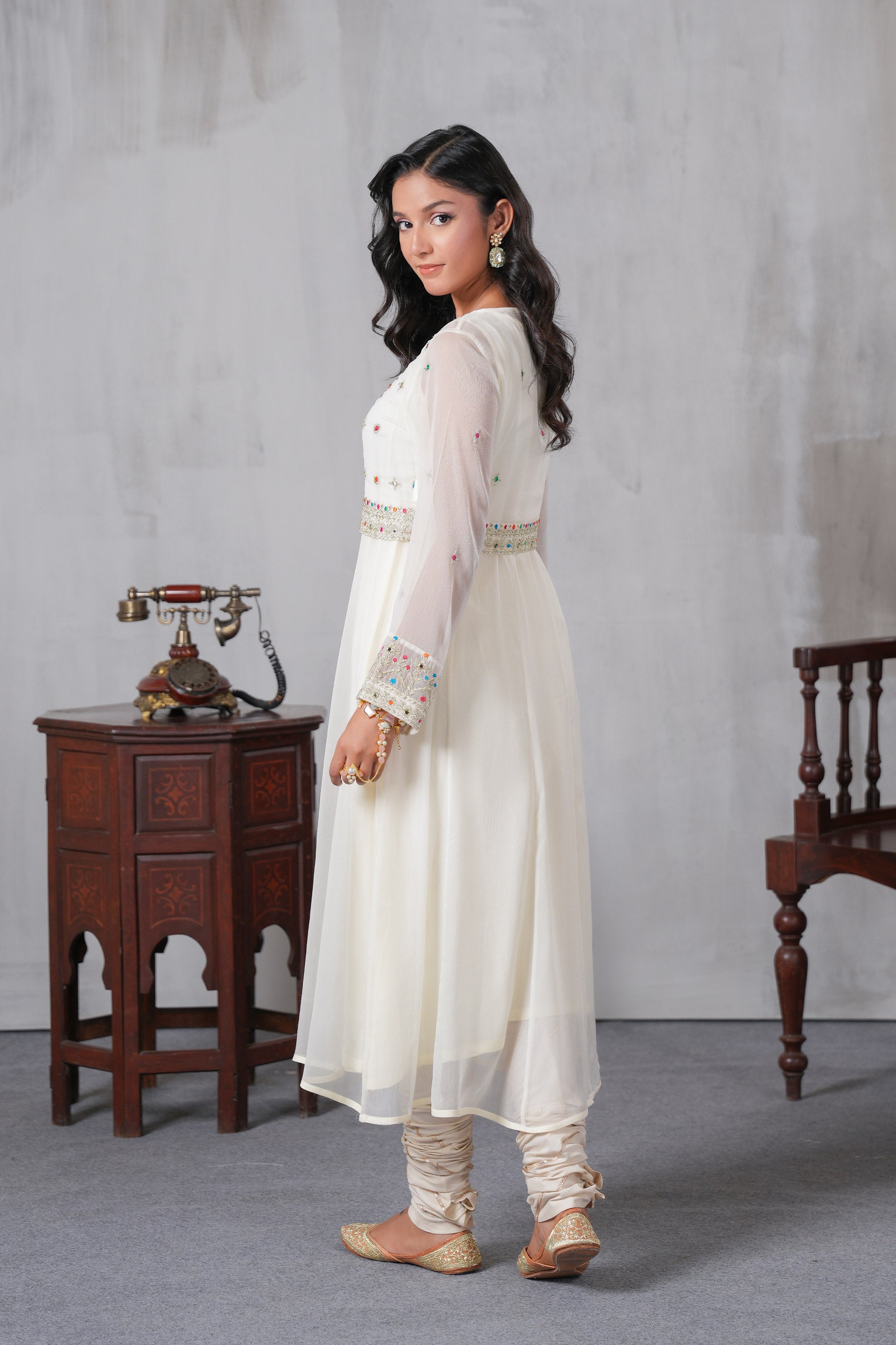 2 Piece Chiffon Frock (FR1073)