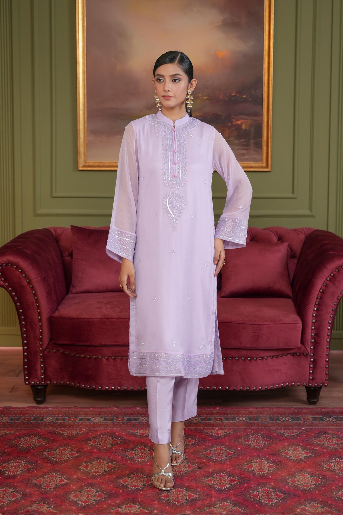 2 Piece Chiffon Suit (FR1079)