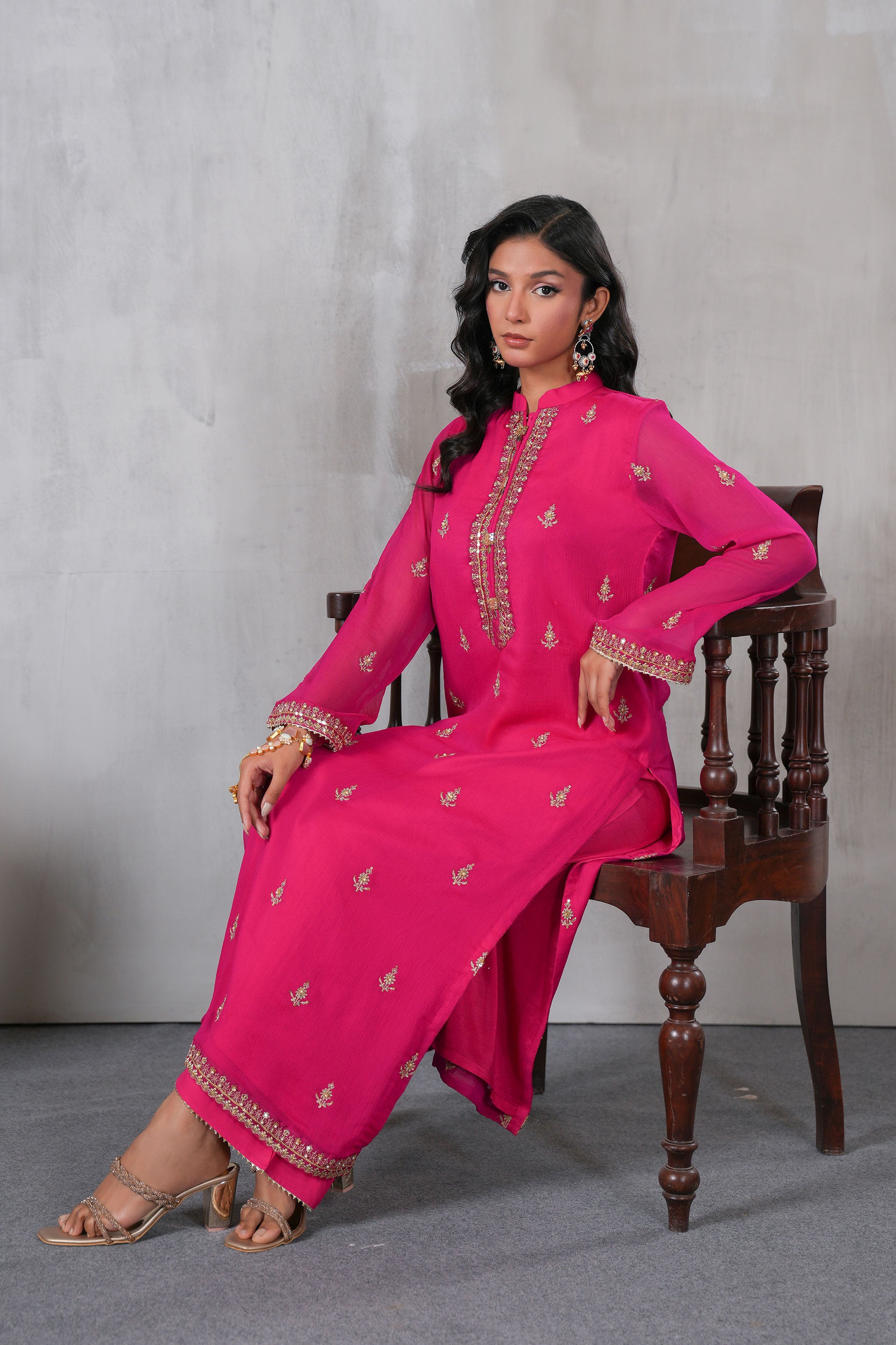 2 Piece Chiffon Suit (FR1082)