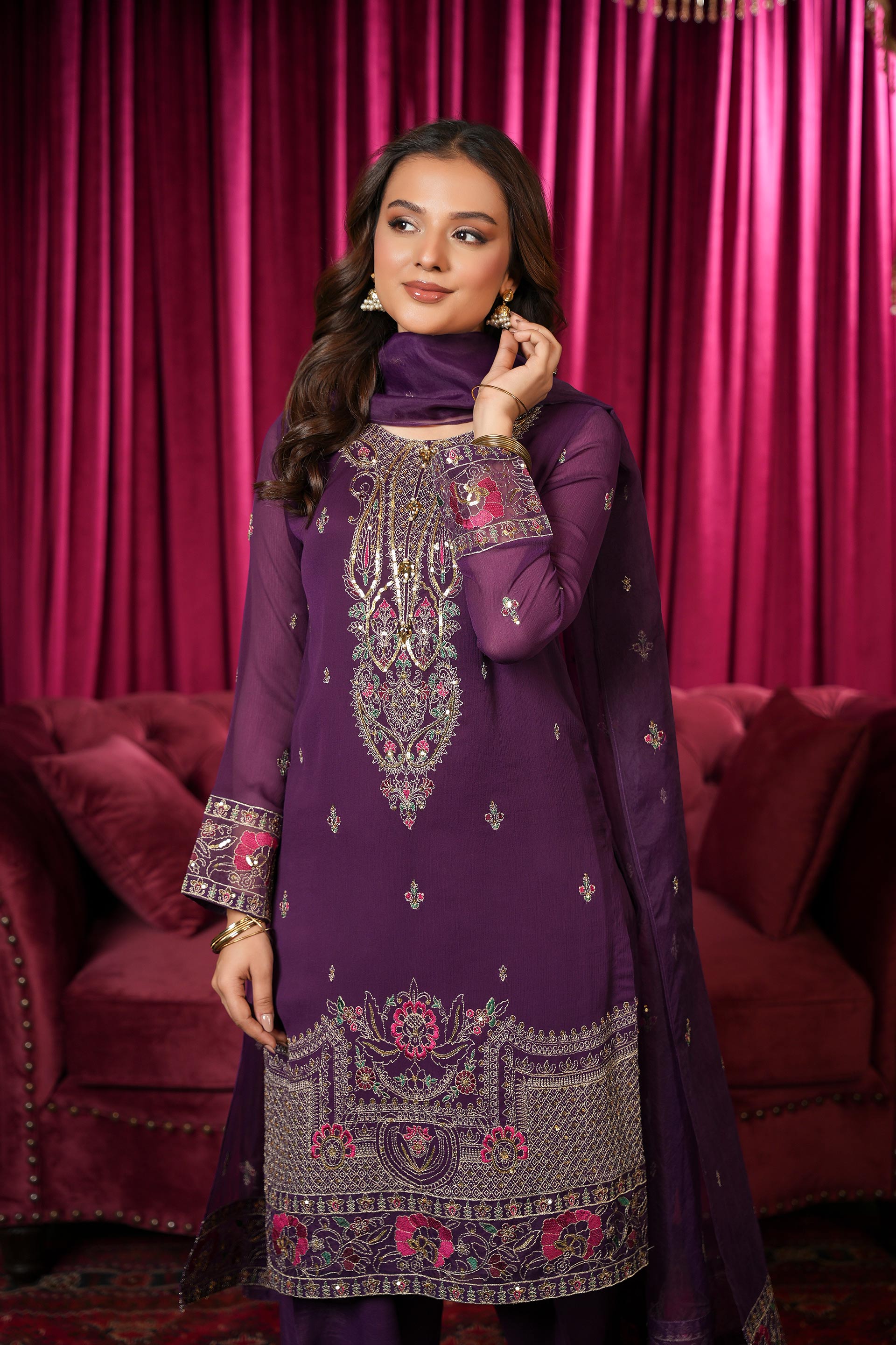 3 Piece Suit Chiffon Suit (FR1087)