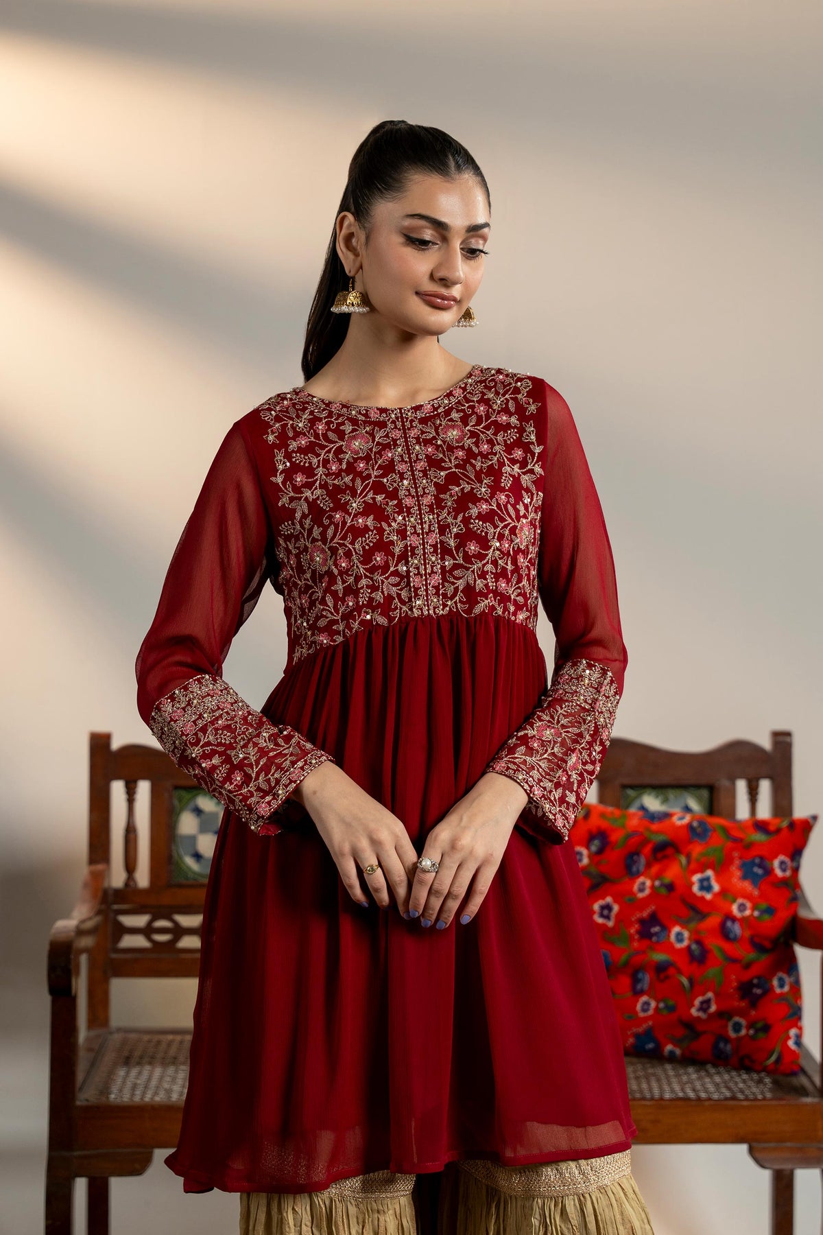 1 Piece Chiffon Frock (FR1089)