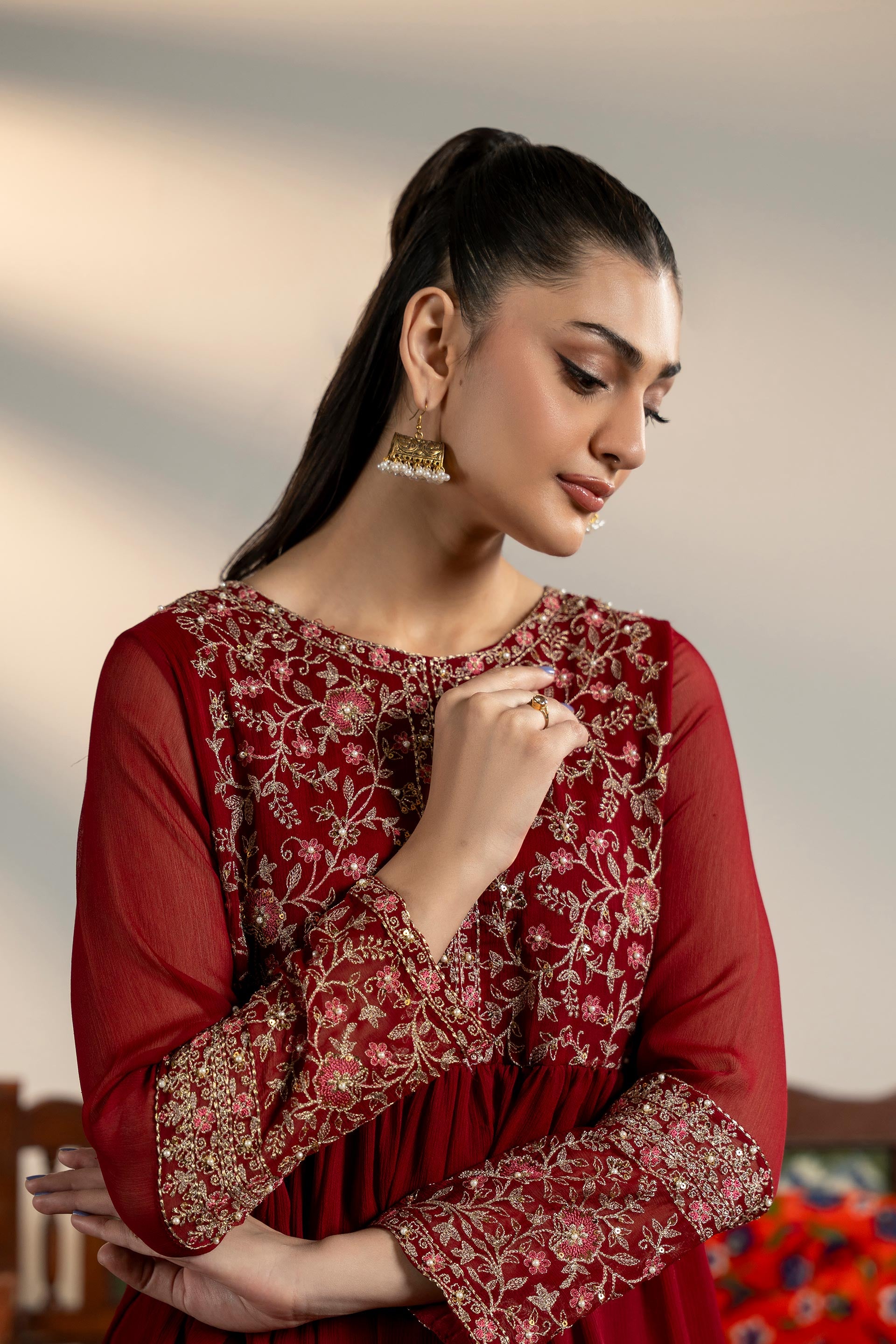 1 Piece Chiffon Frock (FR1089)