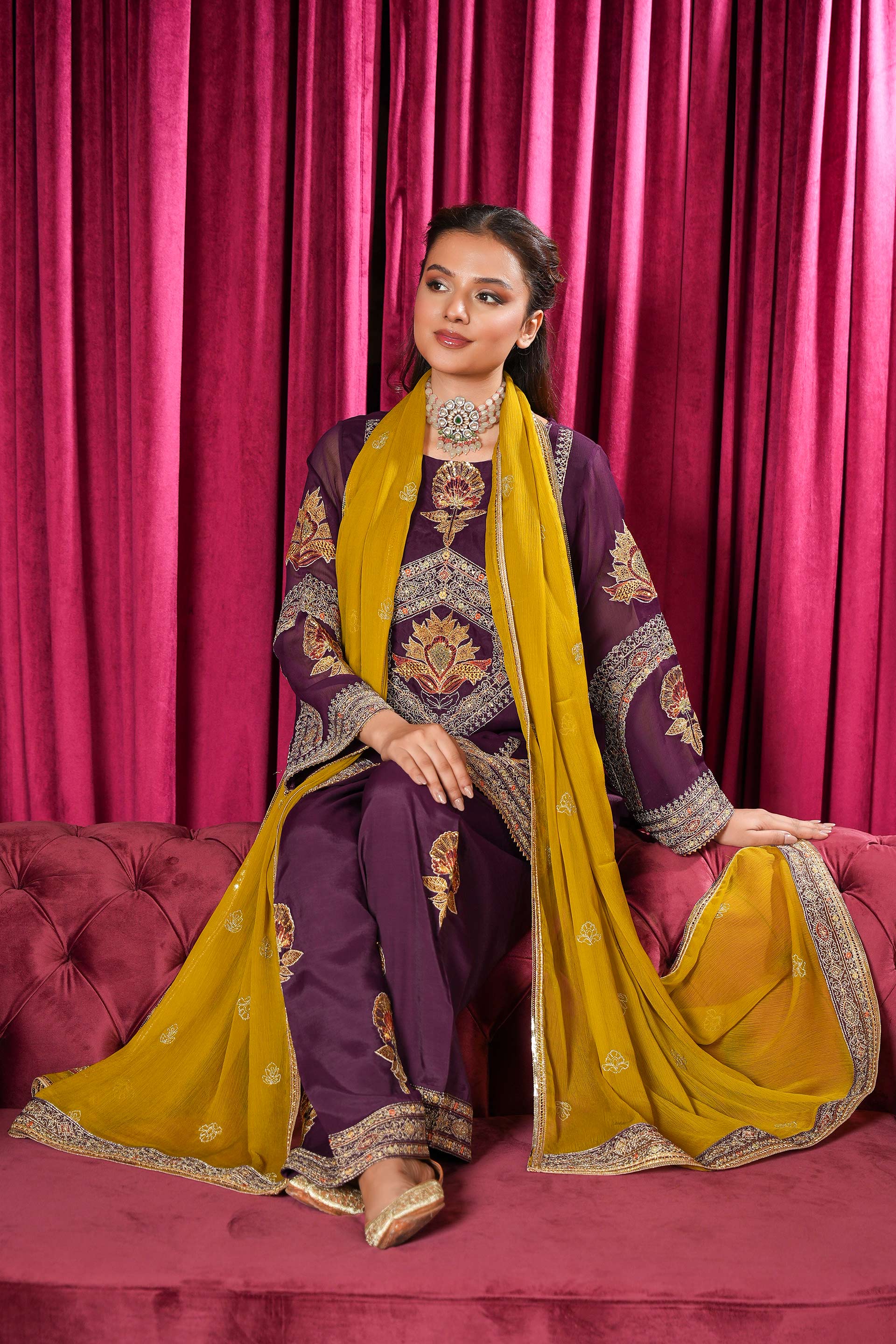 3 Piece Suit Chiffon Suit (FR1096)