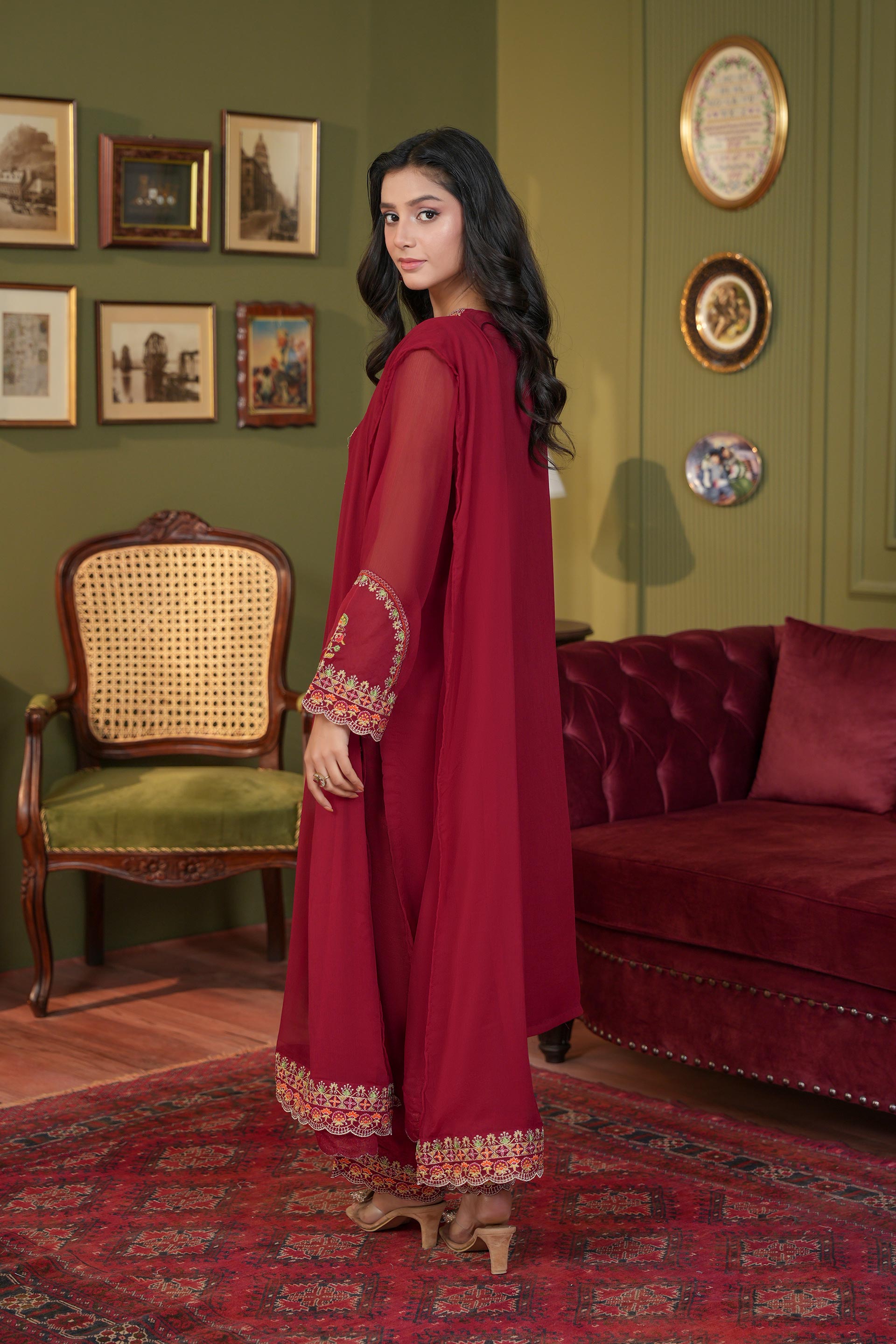 3 Piece Suit Chiffon Suit (FR1099)