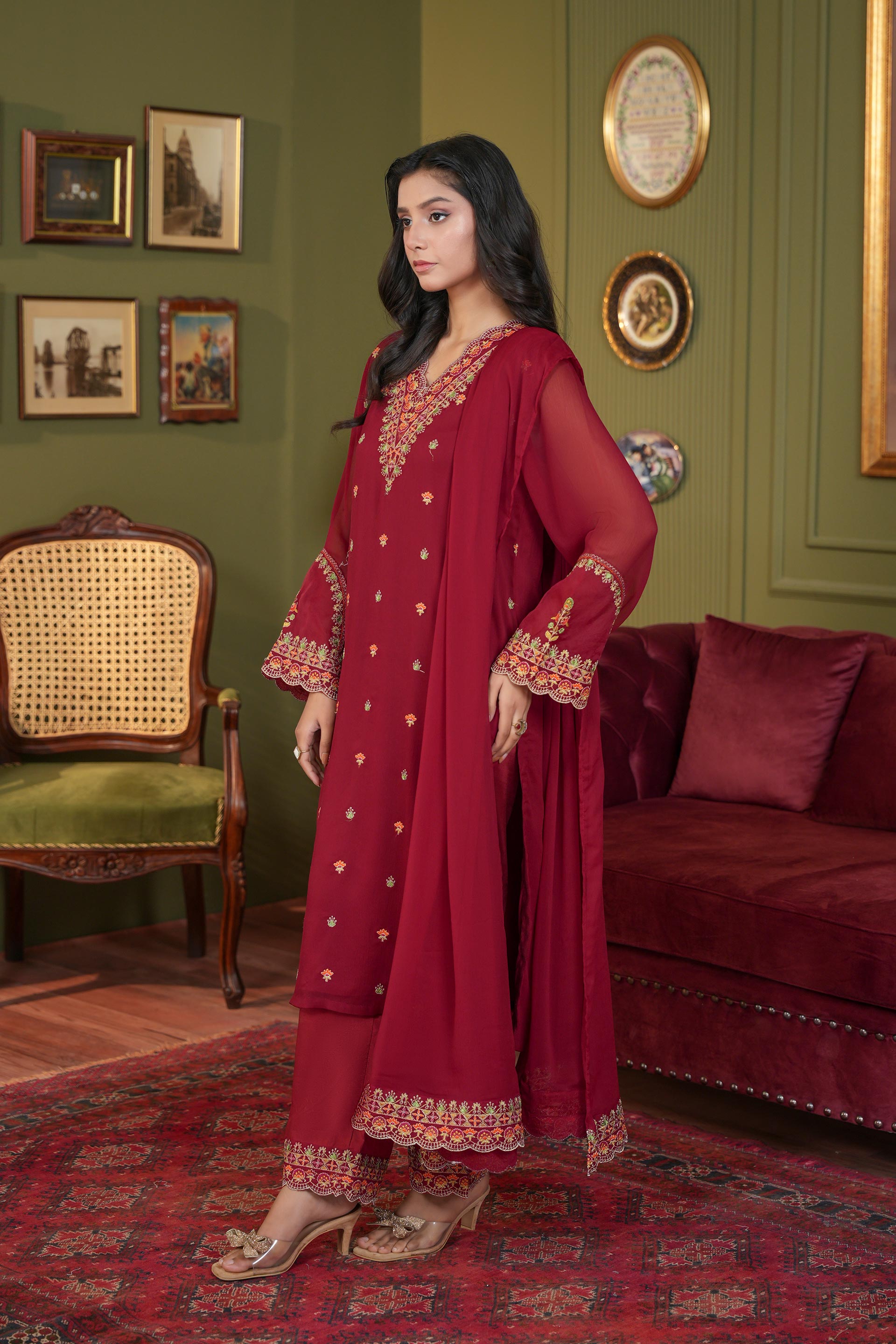 3 Piece Suit Chiffon Suit (FR1099)
