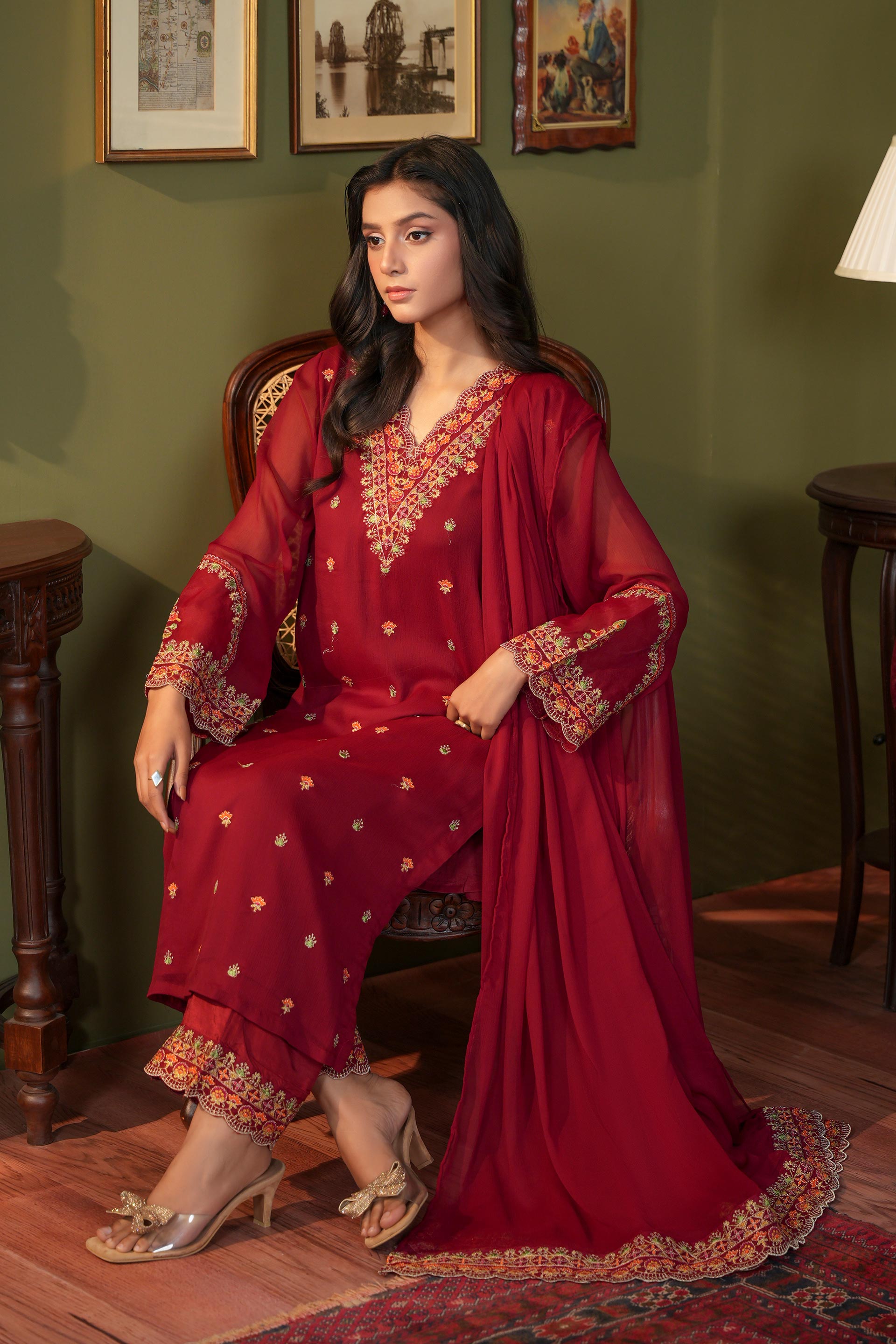 3 Piece Suit Chiffon Suit (FR1099)