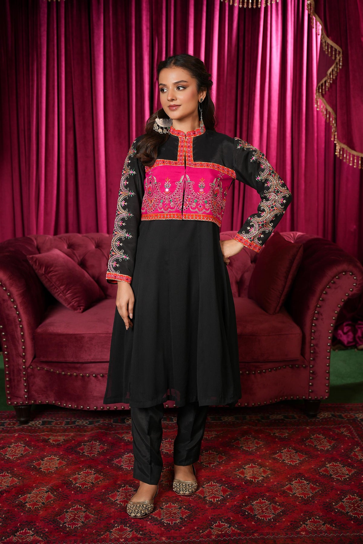 2 Piece Raw Silk Frock (FR1105)
