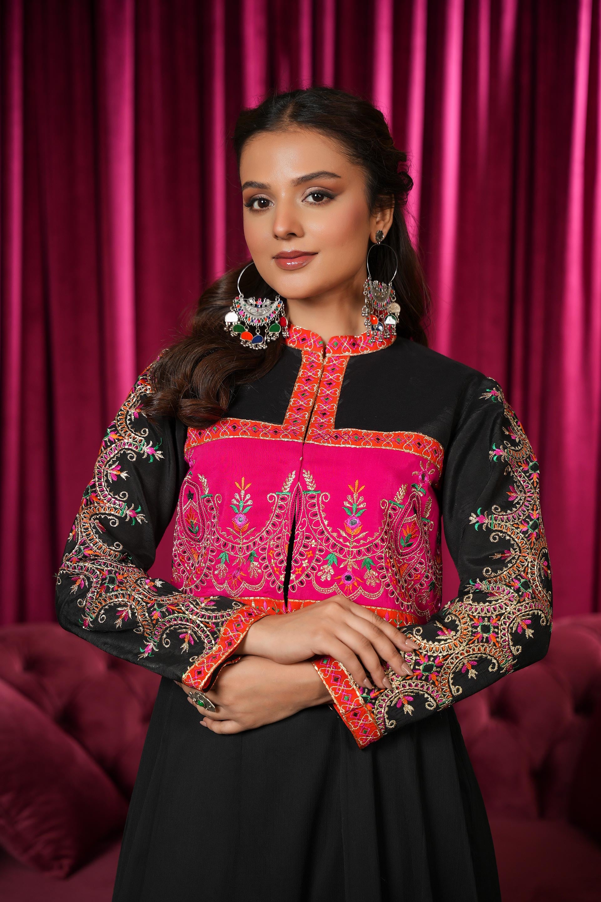 2 Piece Raw Silk Frock (FR1105)