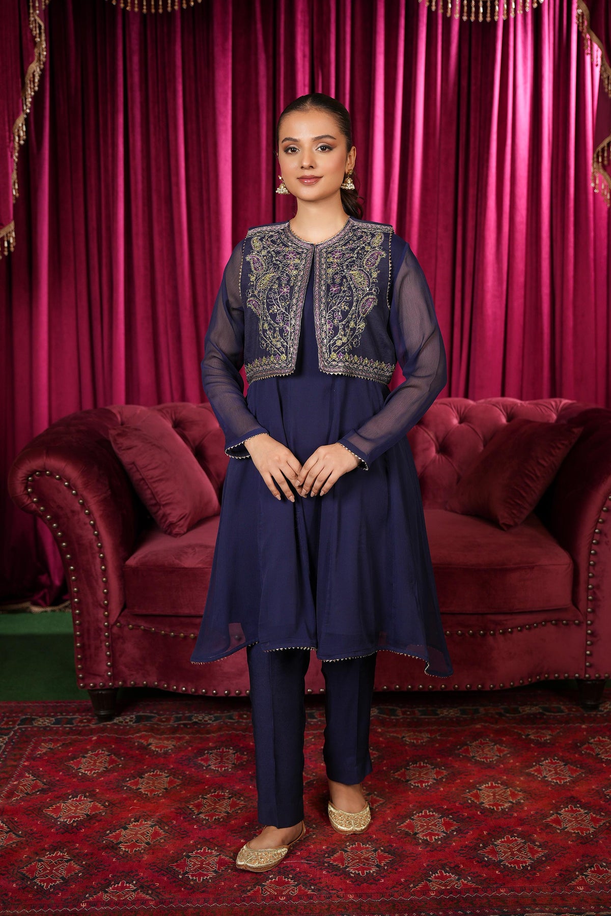 2 Piece Chiffon Frock (FR1106)