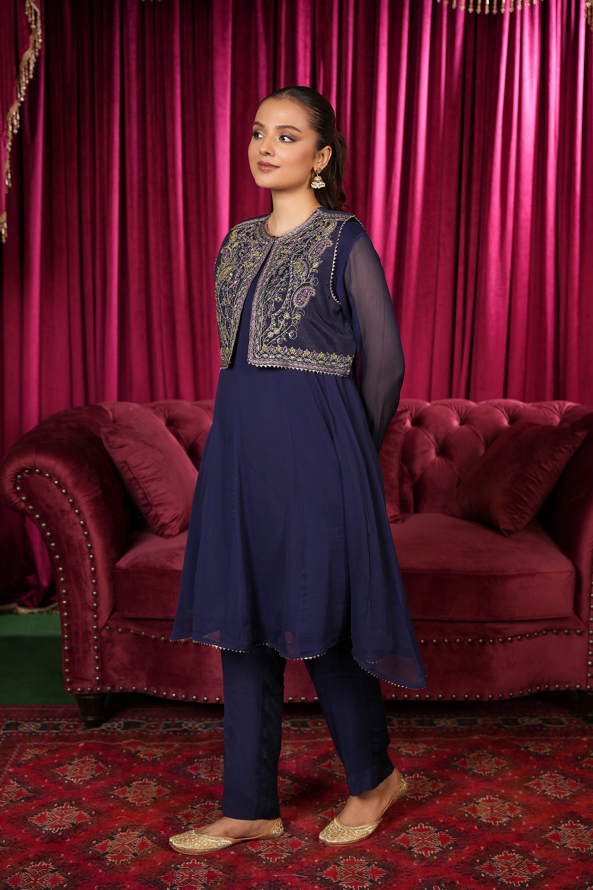 2 Piece Chiffon Frock (FR1106)