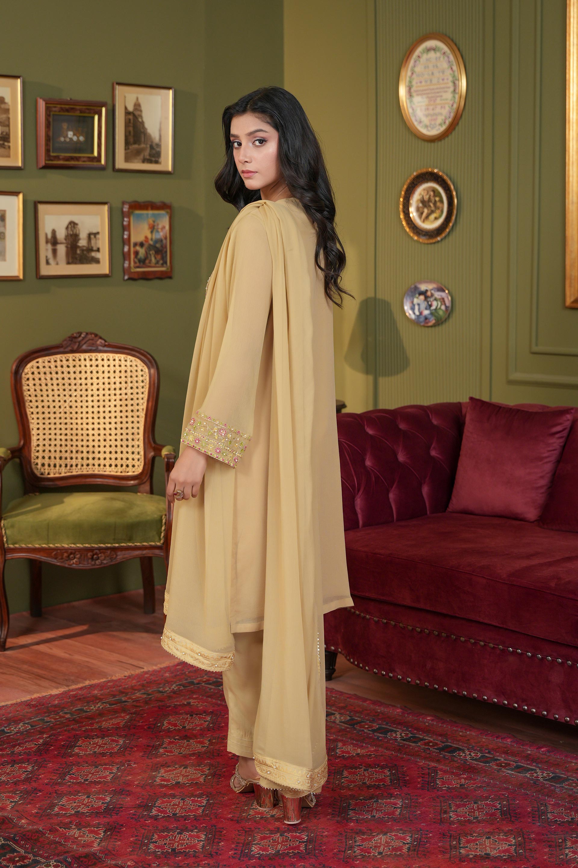 3 Piece Suit Chiffon Suit (FR1115)