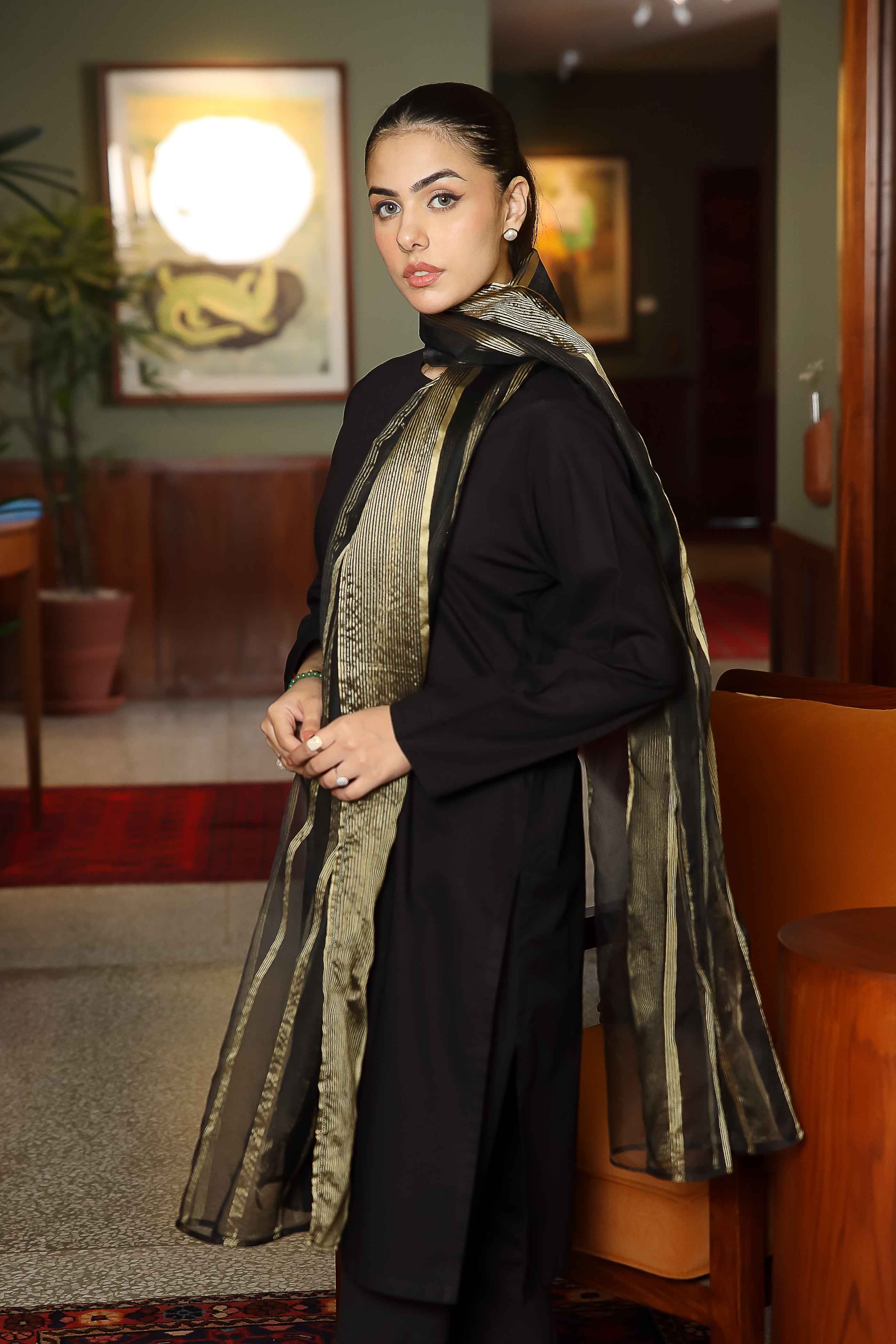 Zari Dupatta Black (FZ0749)