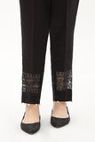 Jaal Trouser: 1 Piece Trouser in Black Raw Silk (FZ0788)