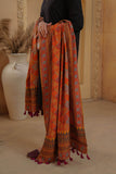 Brown Mehrab: 1 Piece Shawl in Multi Raw Silk (FZ0816)