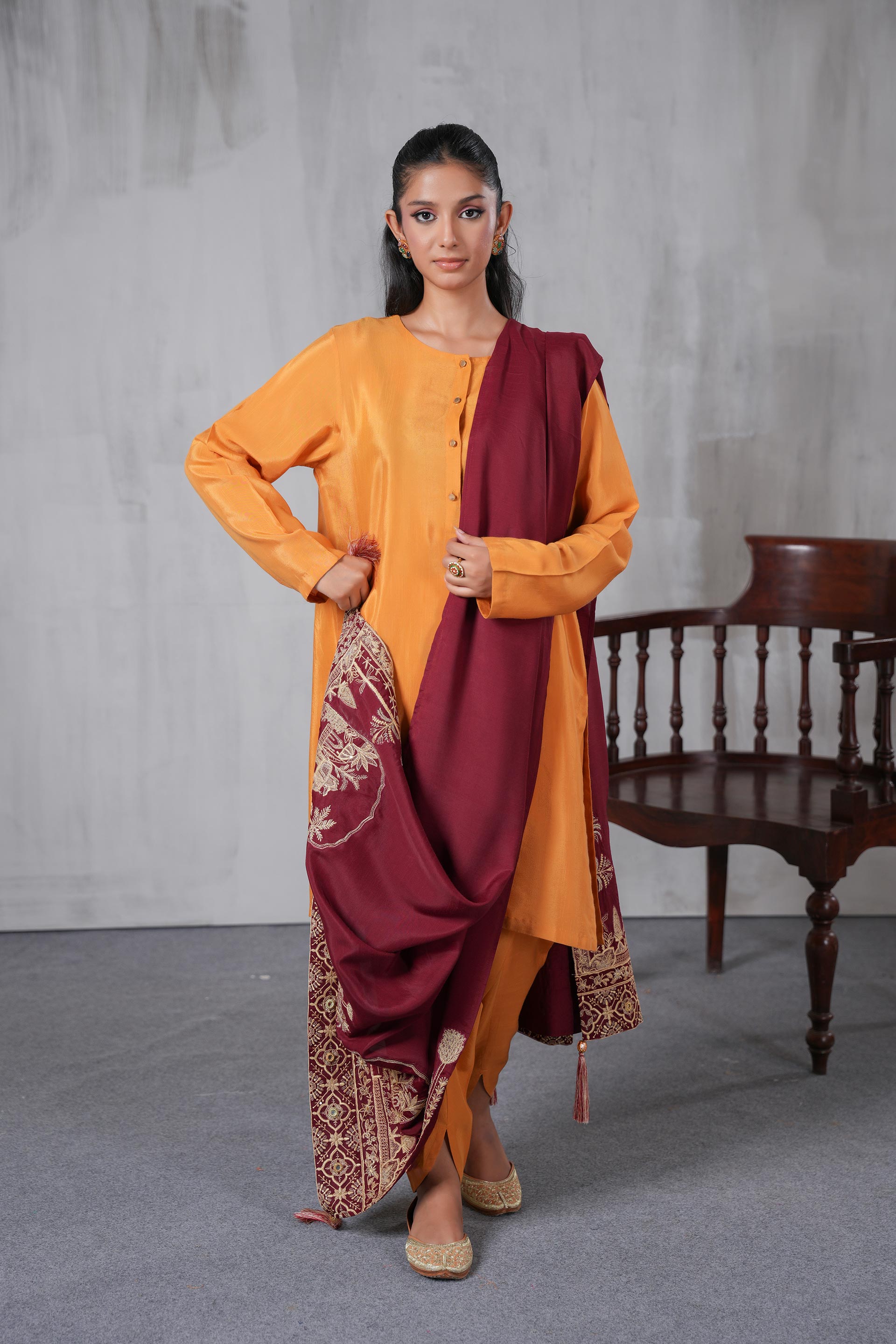1 Piece Raw Silk Shawl (FZ0842)