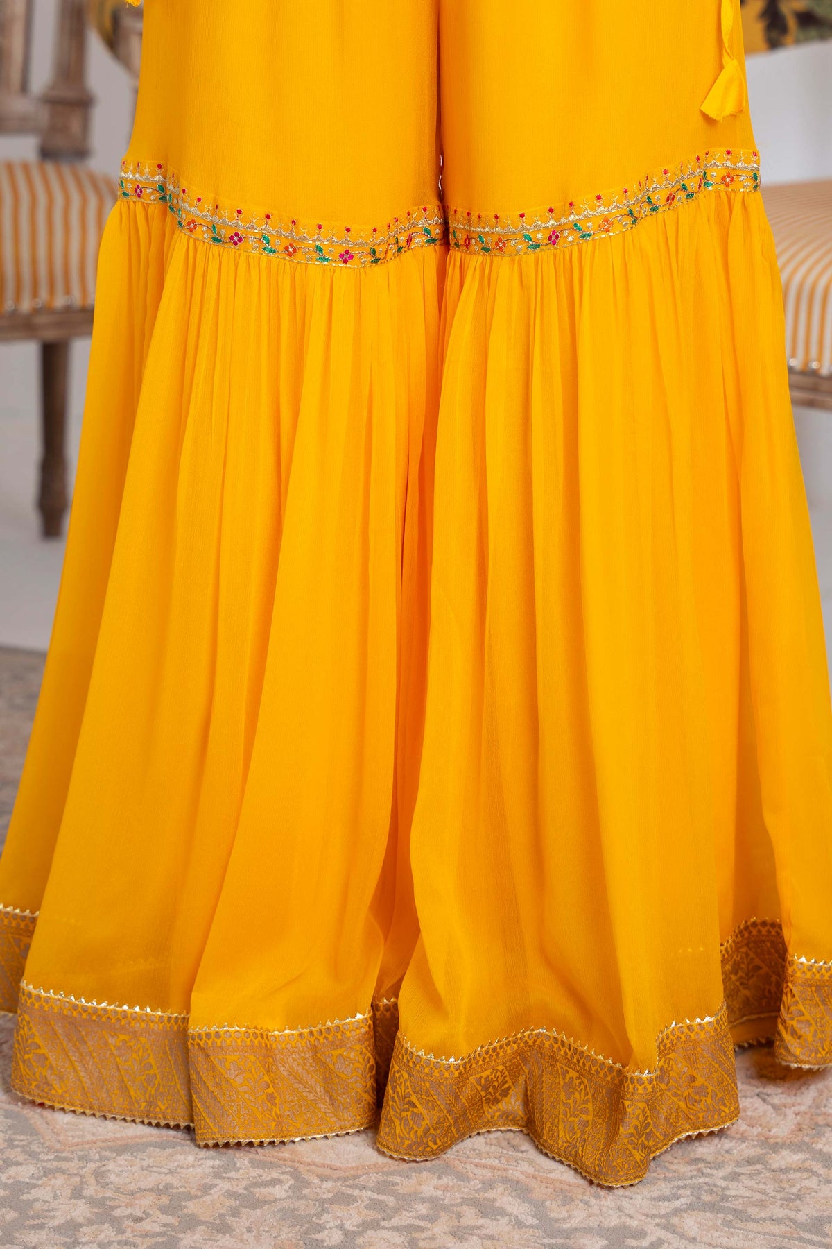 1 Piece Printed Chiffon Gharara (FZ0912)