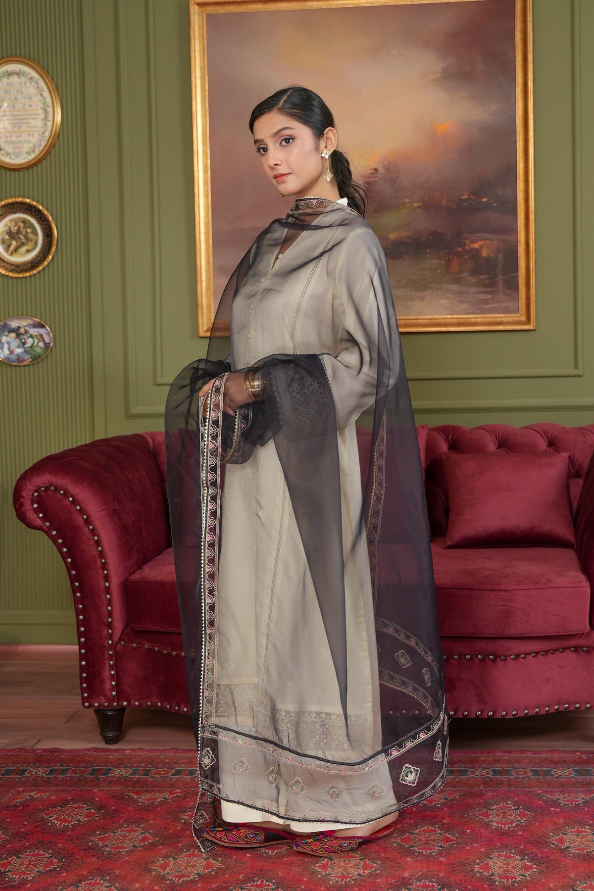 1 Piece Organza Dupatta (FZ0957)