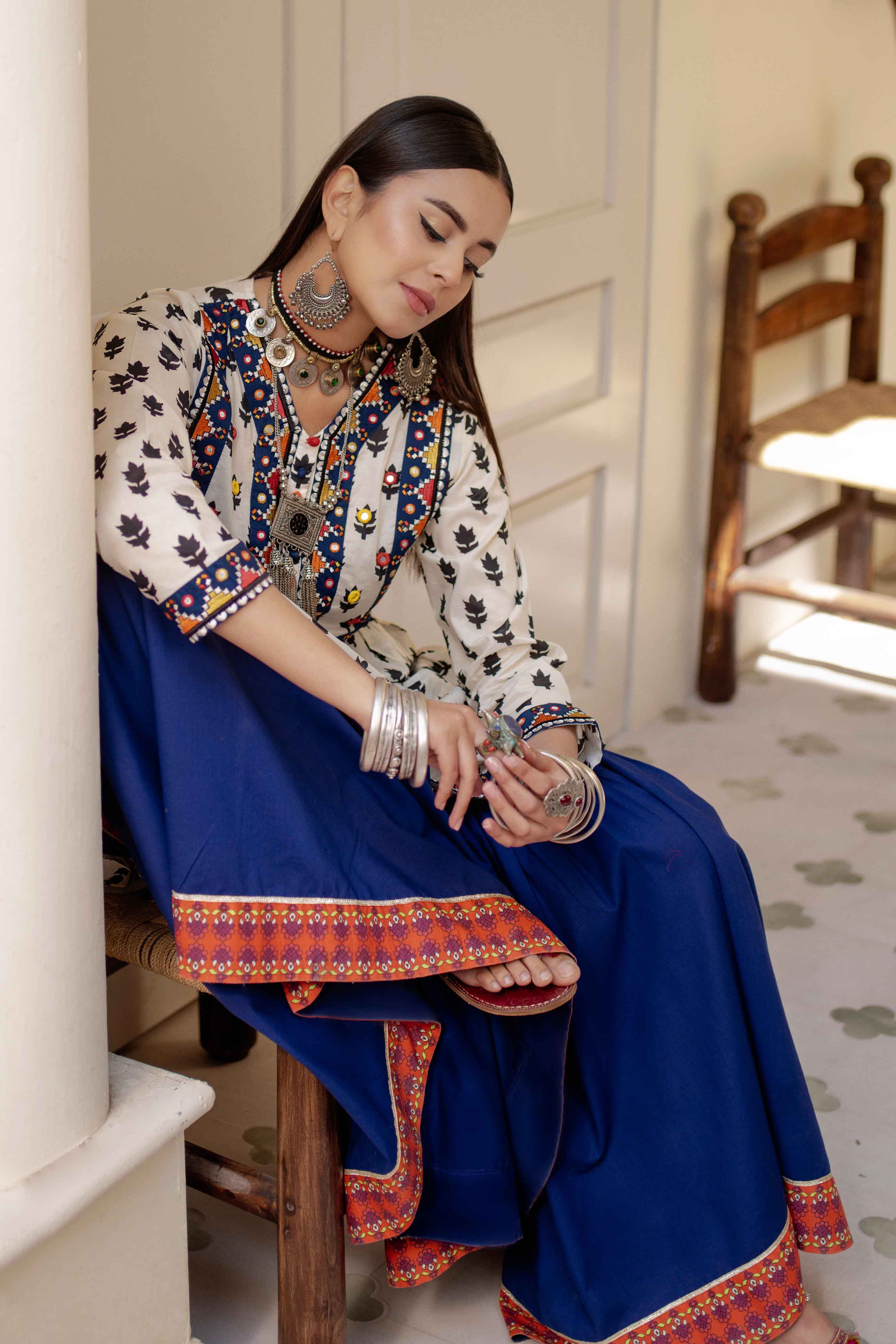 Traditional Emb: 1 Piece Frock in Multi Lawn (CR3250)