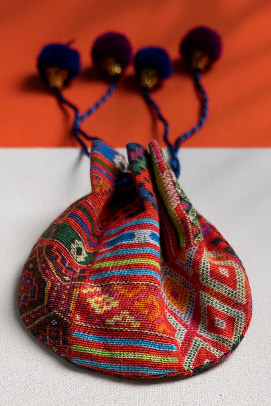Rug Potli in Multi coloured Slub Khaddar fabric 3