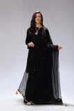 Border Sheesha 1 in Black coloured Pak Chiffon fabric