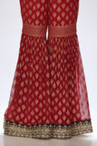 Sitara Chatta 1 in Maroon coloured Pak Chiffon fabric