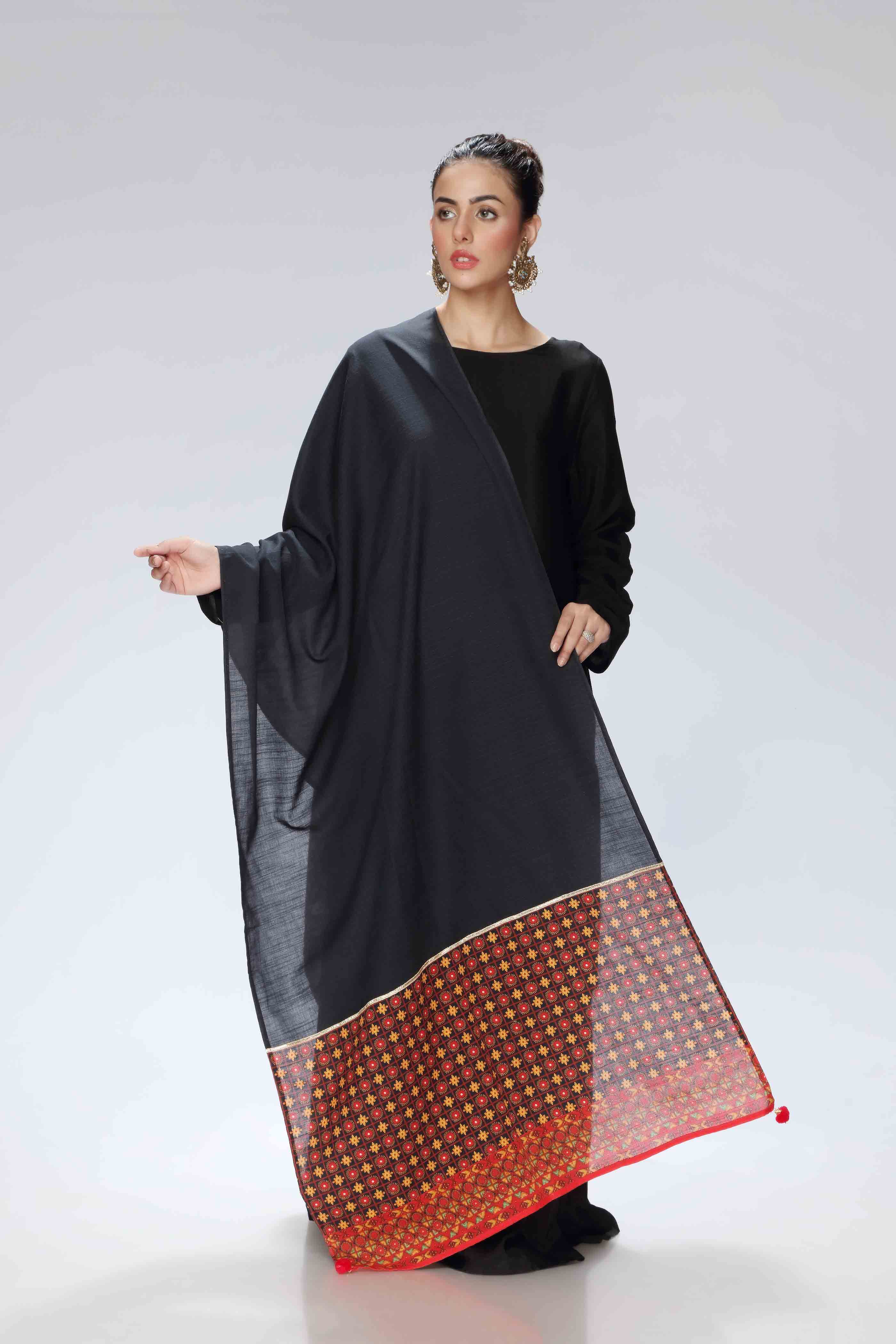 Impression Block in Multi coloured Printed Slub Khaddar fabric