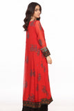 Red Ethnic 1 in Multi coloured Pak Chiffon Printed fabric 3