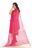 Pink Grid 1 in Pink coloured Pak Chiffon fabric 2