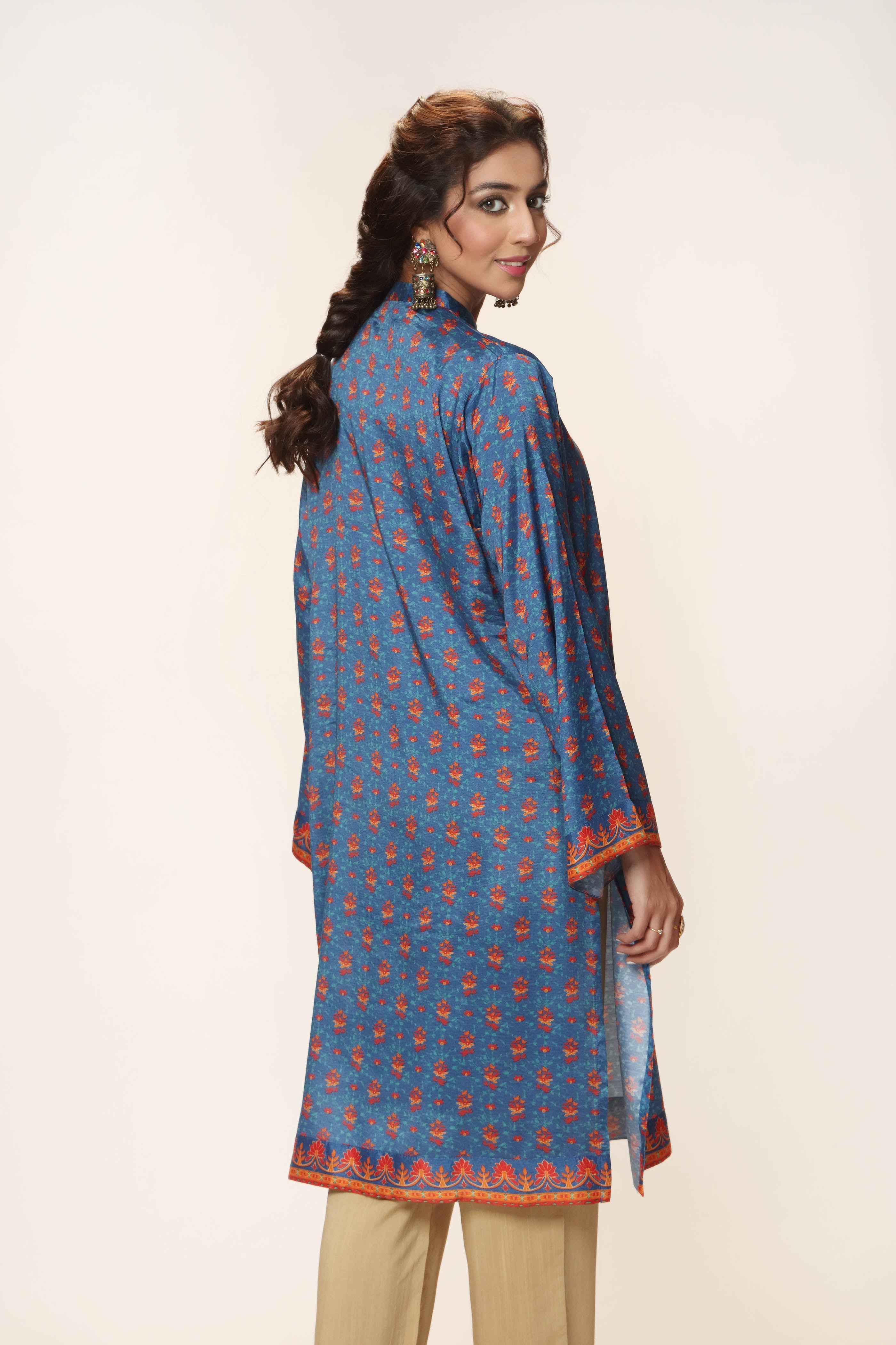 Heritage Kurta in Multi coloured Pak Raw Silk fabric 3