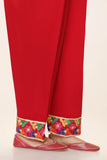 Mosaic Border: 1 Piece Shalwar in Red Cambric (CZ2800)